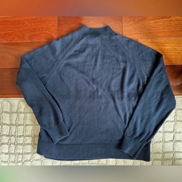 Everlane Navy Mock-neck Sweater, Size Medium - Picture 2 of 5